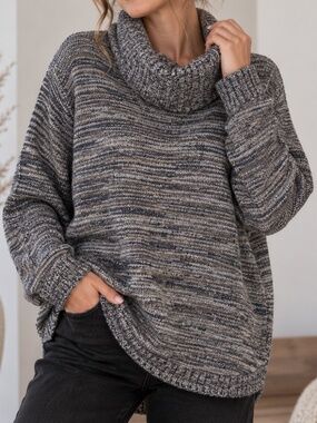 Jeanne Pierre Cowl Neck Sweater Womens Size 2X Cotton Knit Cabincore Casual
